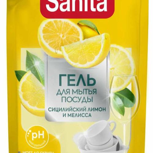 Sanita idish yuvish uchun gel yumshoq qadoqda 900 gr