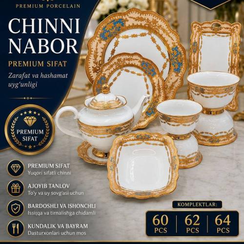 Elegant 64 talik idishlar to'plami kod-042B