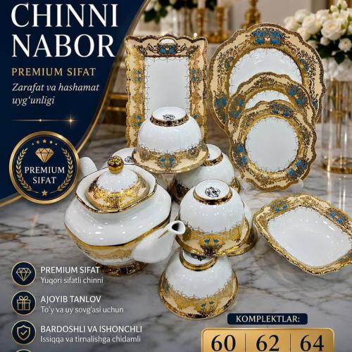 Elegant 64 talik idishlar to'plami kod-040