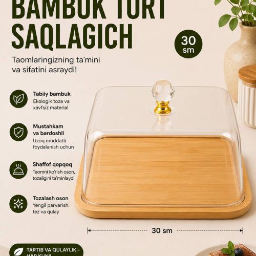 Bambuk non idish qopqog'i akril 30sm DB-130-155
